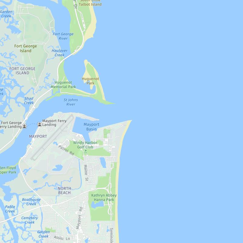 Tide times for Mayport Naval Station, Degausing Structure