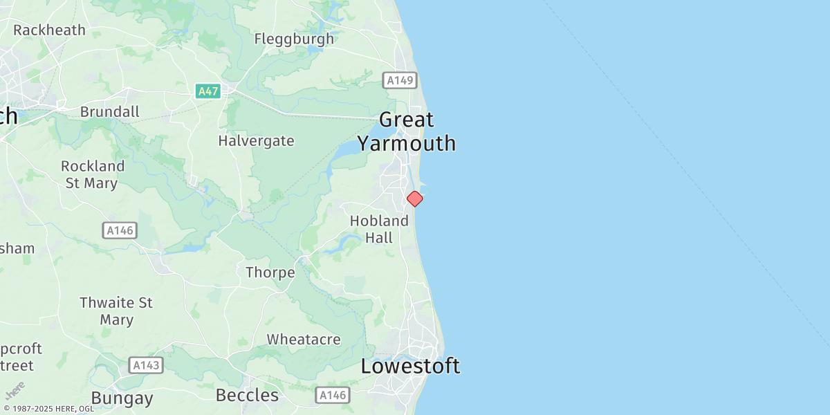 Map of Gorleston-on-sea
