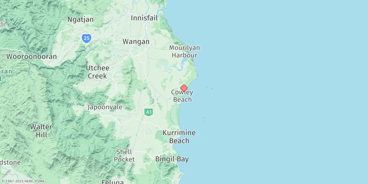 Map of Cowley Beach