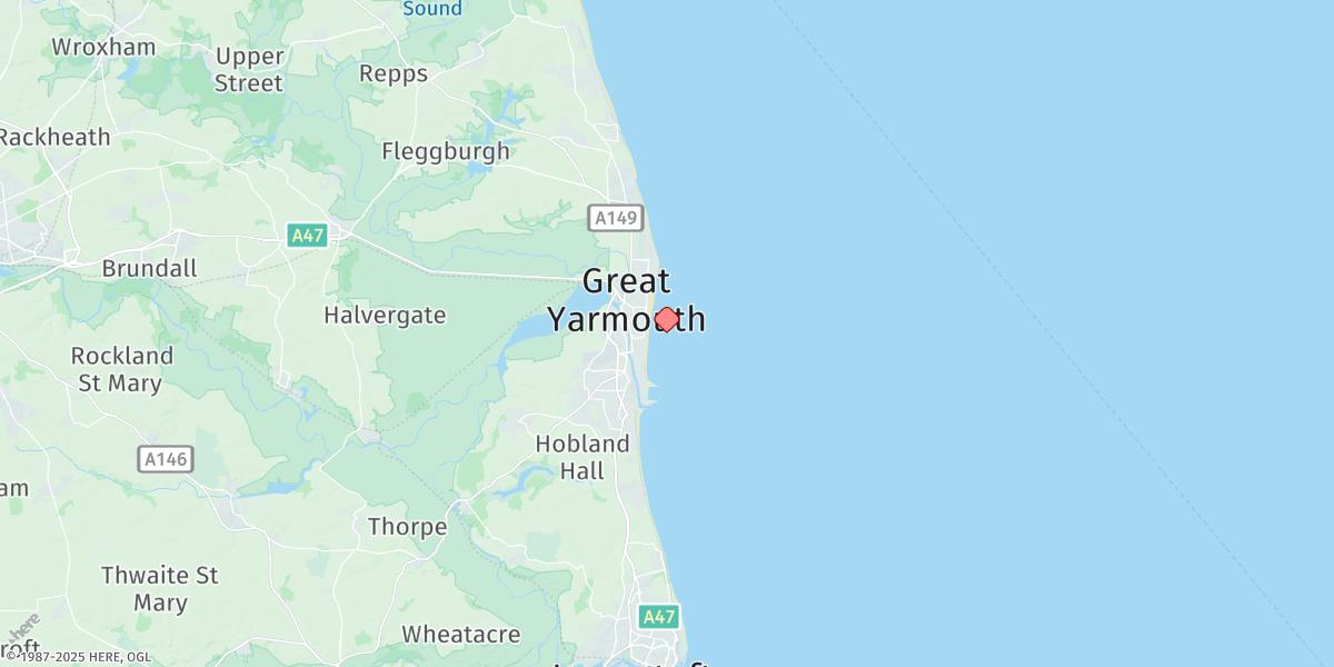 Map of Great Yarmouth (Britannia Pier)