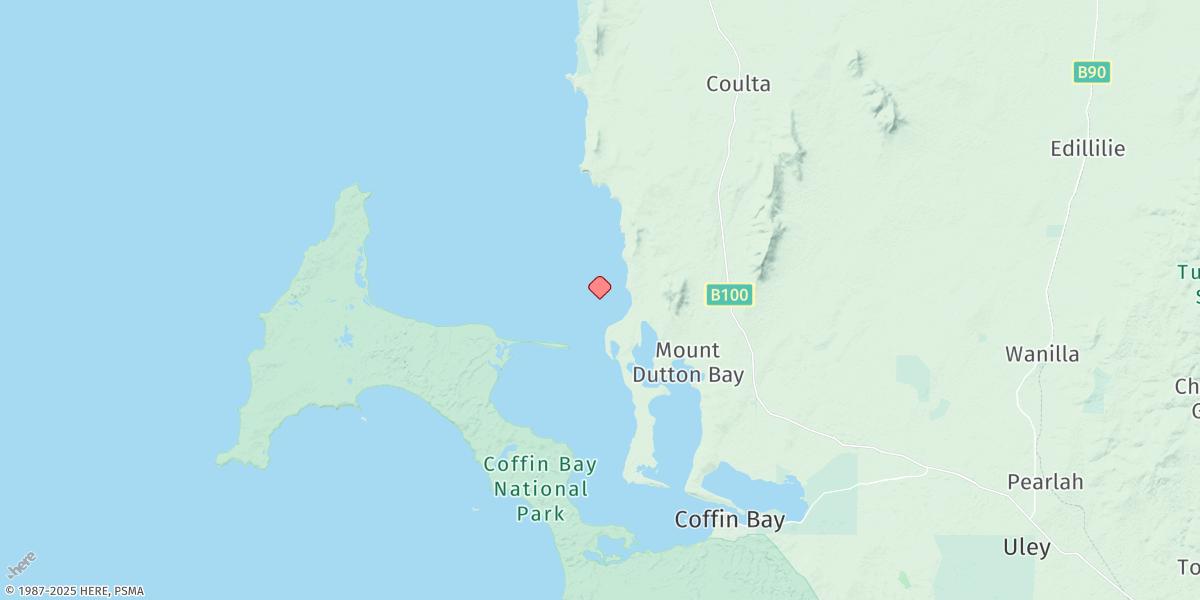 Map of Coffin Bay Entrance Beacon