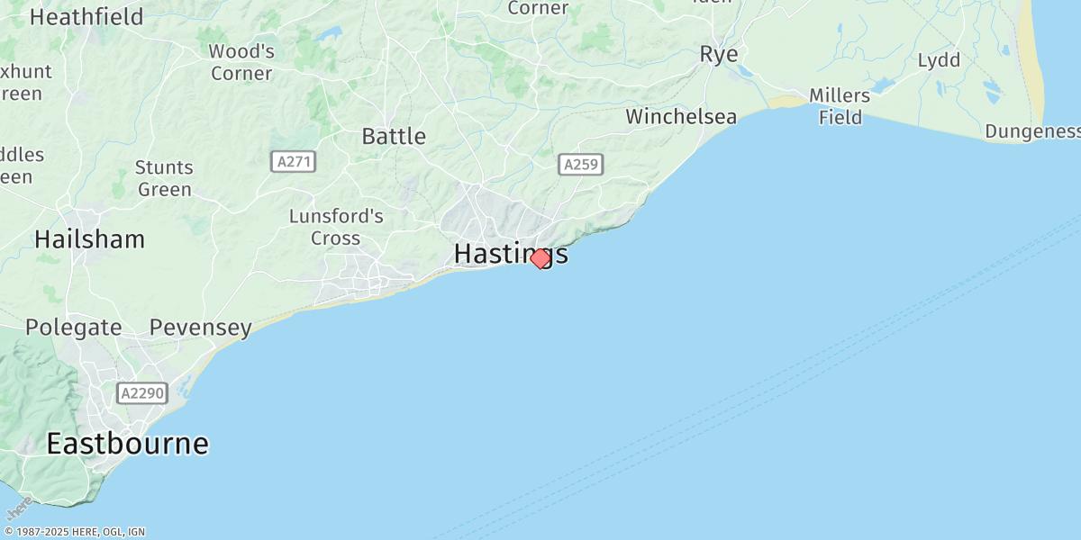 Map of Hastings