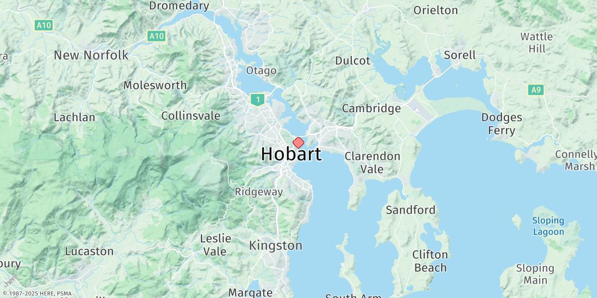 Map of Hobart