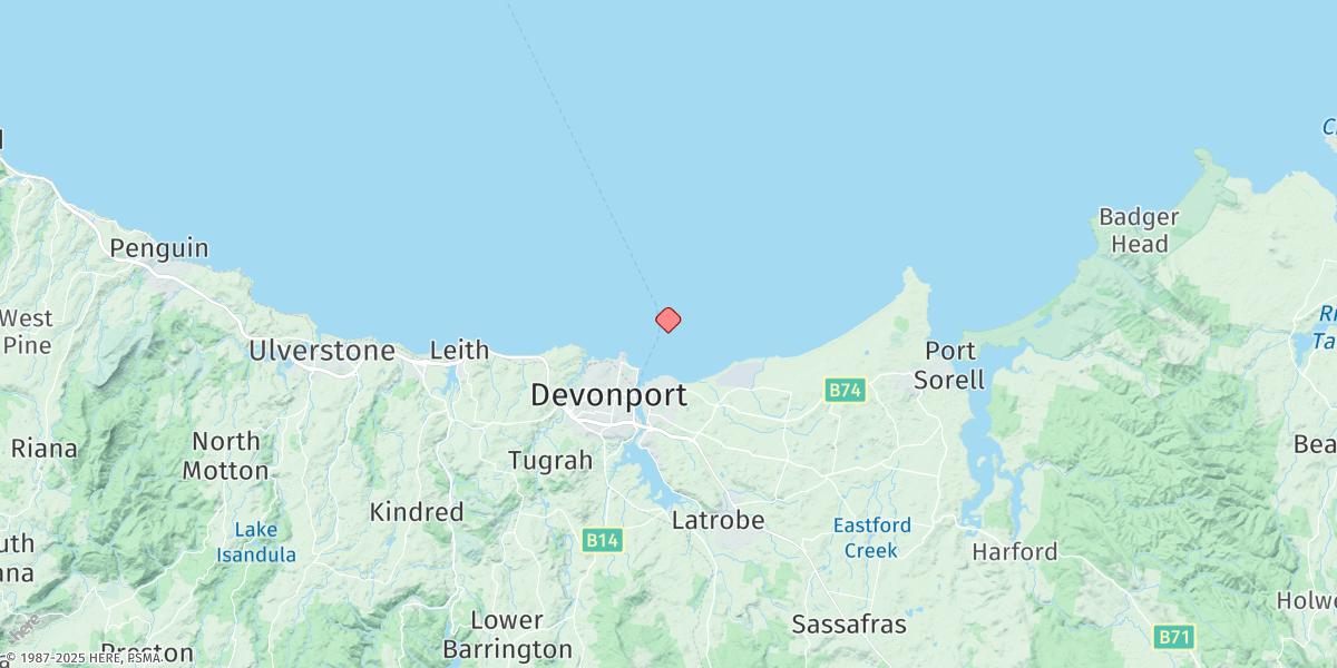 Map of Devonport
