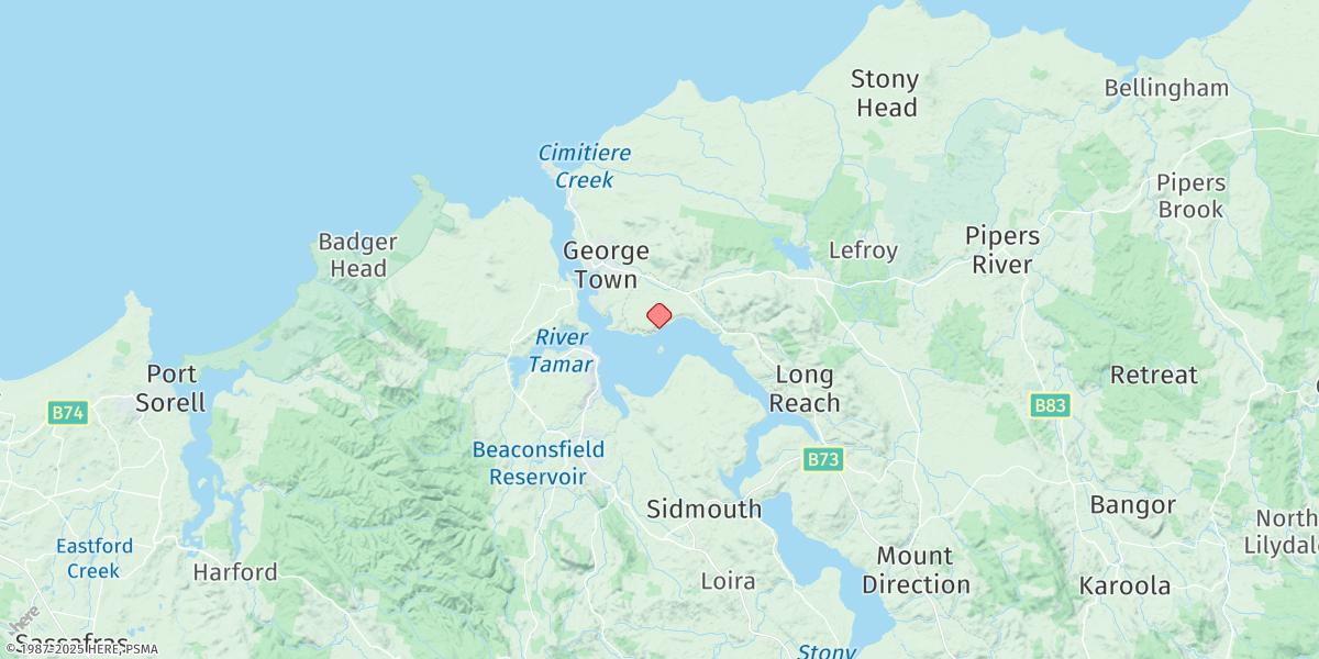 Map of Bell Bay