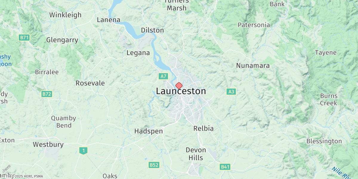 Map of Launceston