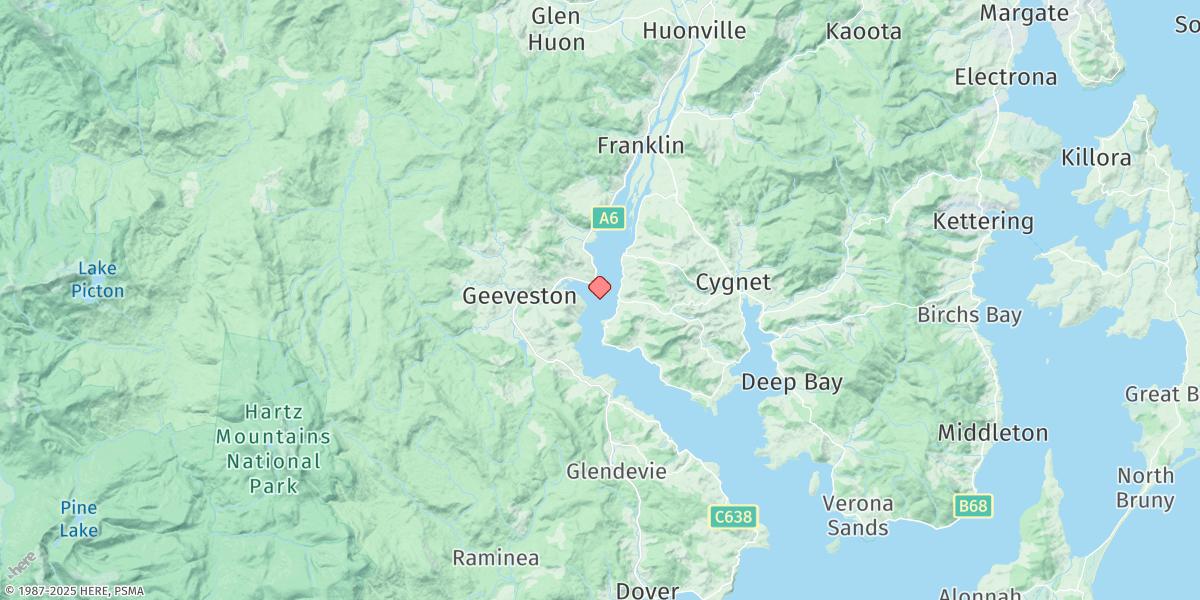 Map of Port Huon