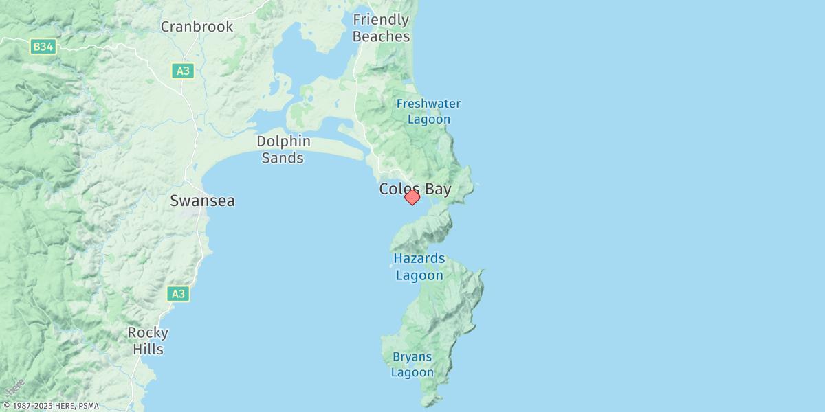 Map of Coles Bay