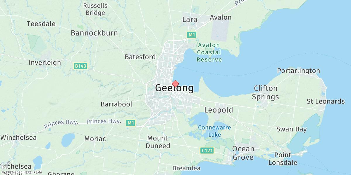 Map of Geelong