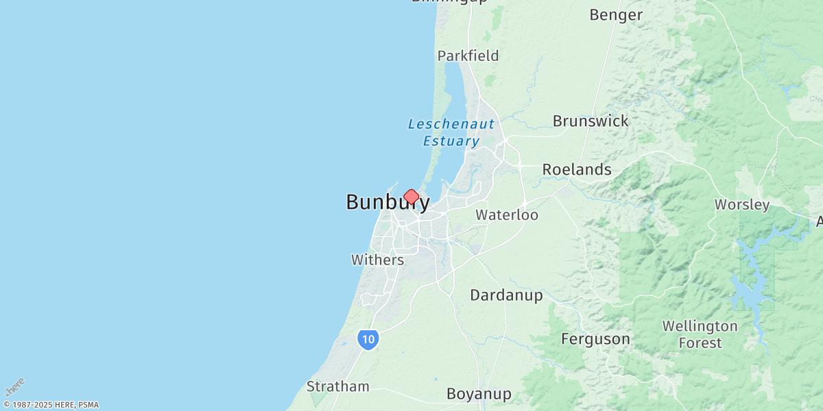 Map of Bunbury