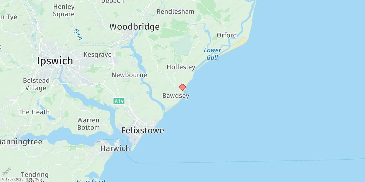 Map of Bawdsey