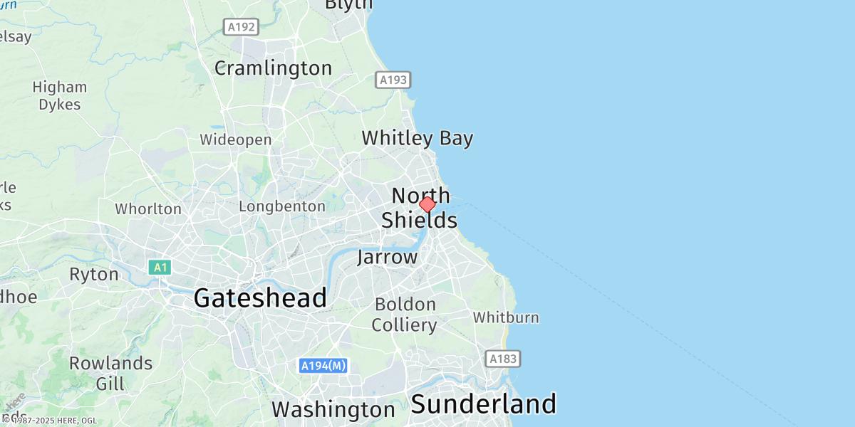 Map of North Shields