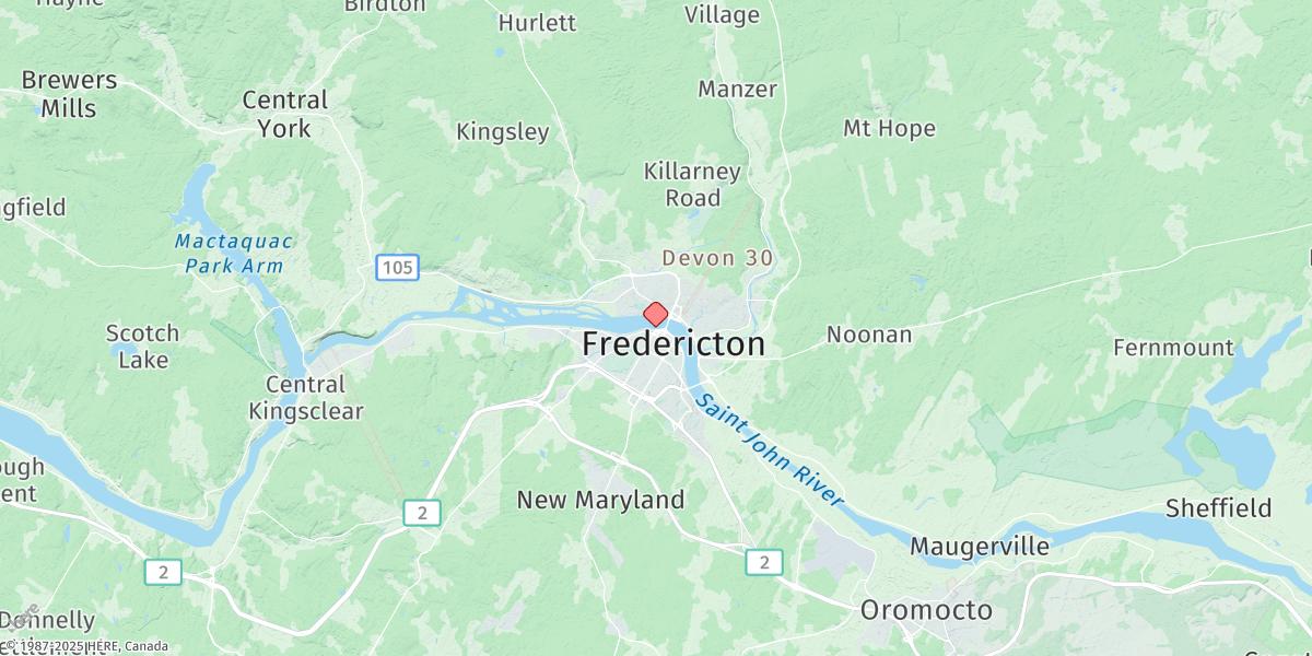 Map of Fredericton
