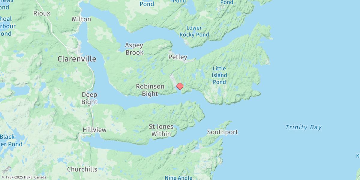 Map of HICKMANS HARBOUR