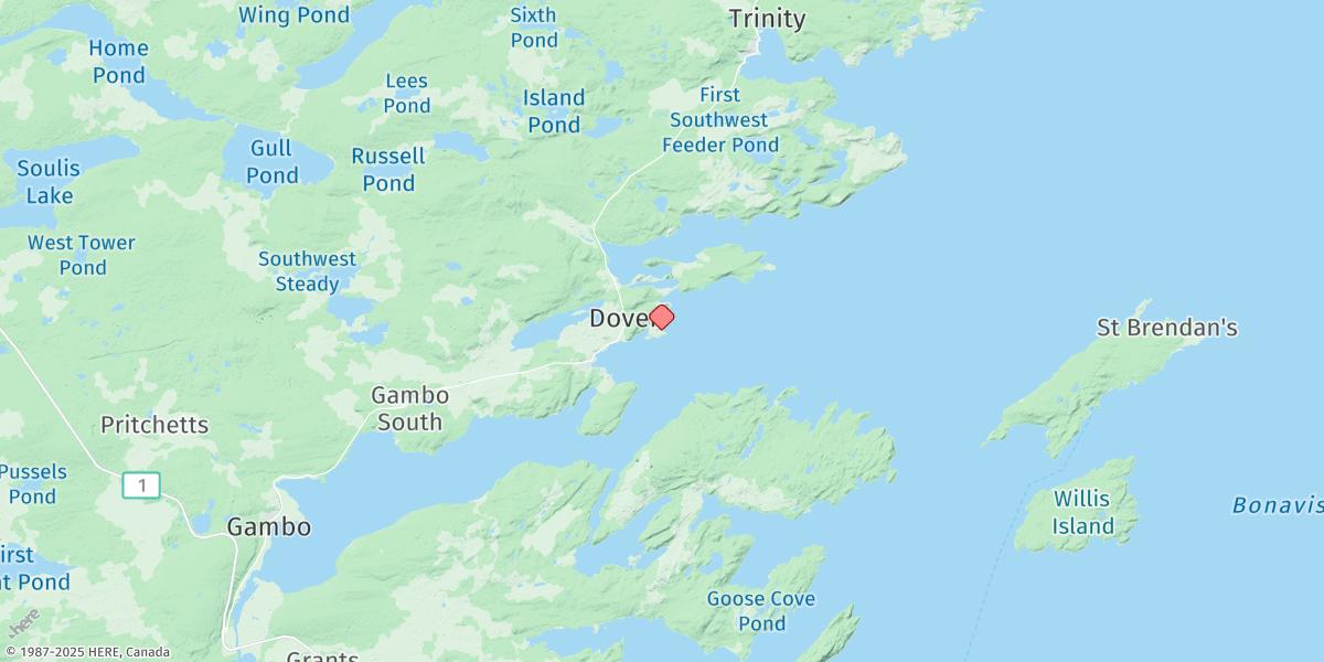 Map of DOVER - WELLINGTON