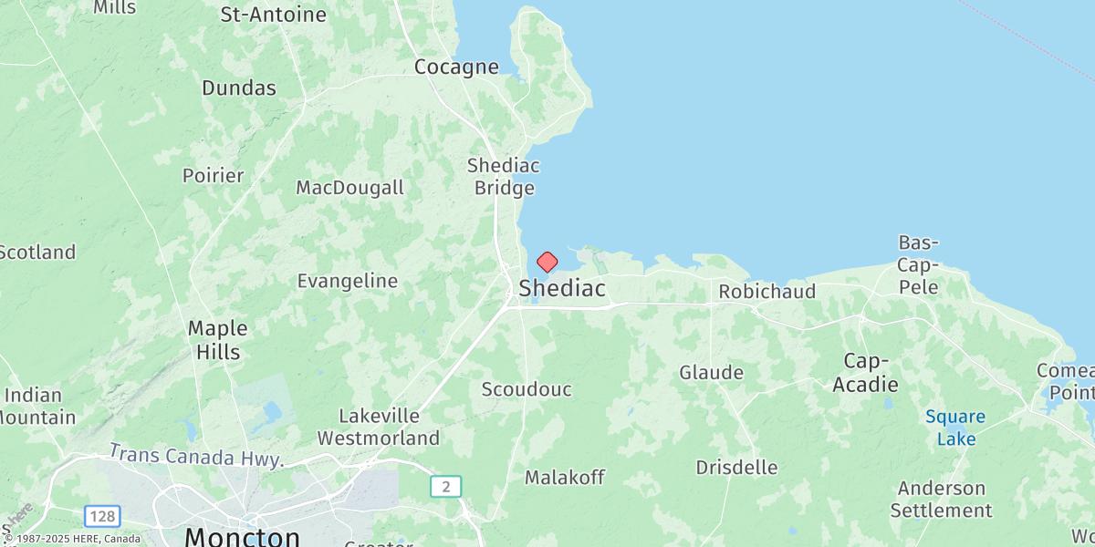 Map of Shediac Bay