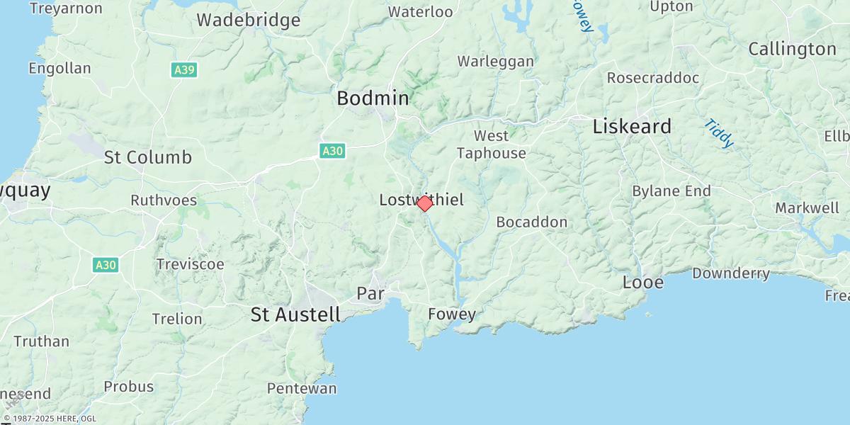 Map of Lostwithiel