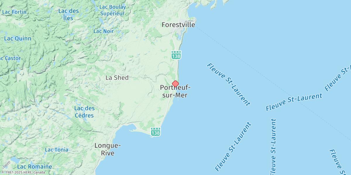 Map of Portneuf-sur-Mer