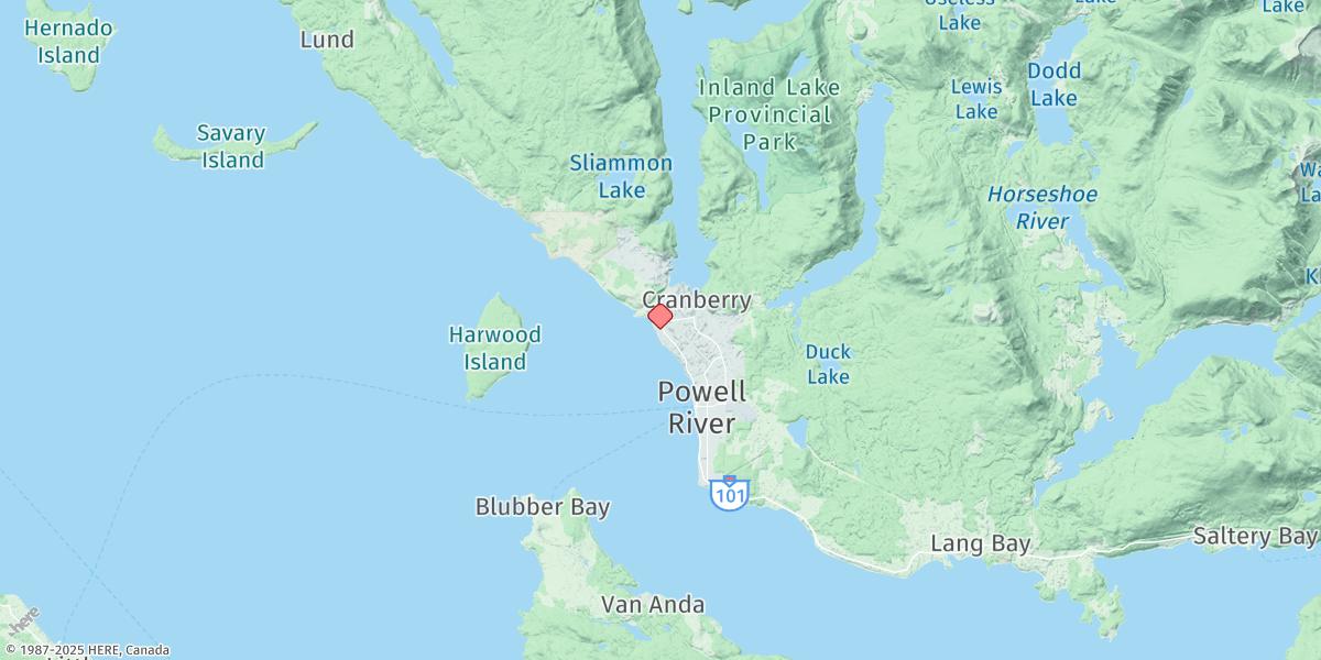 Map of Powell River