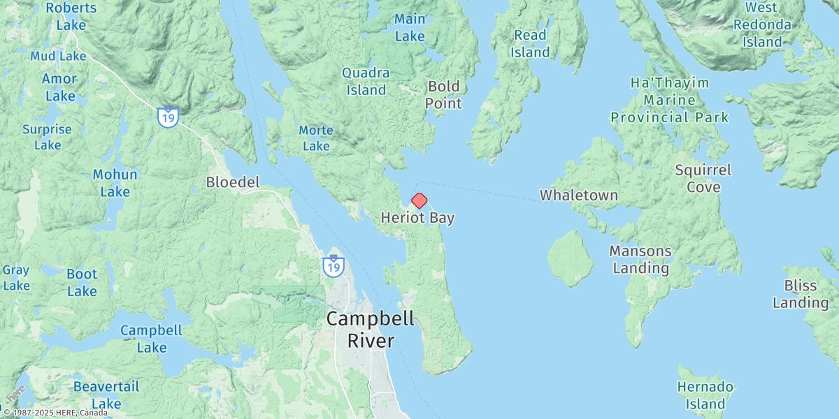 Map of Heriot Bay