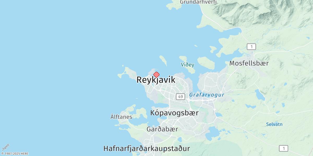Map of Reykjavik