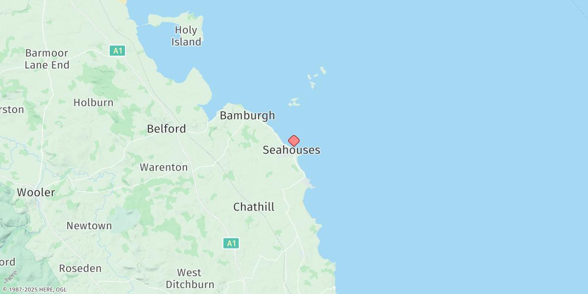 Map of North Sunderland (Northumberland)