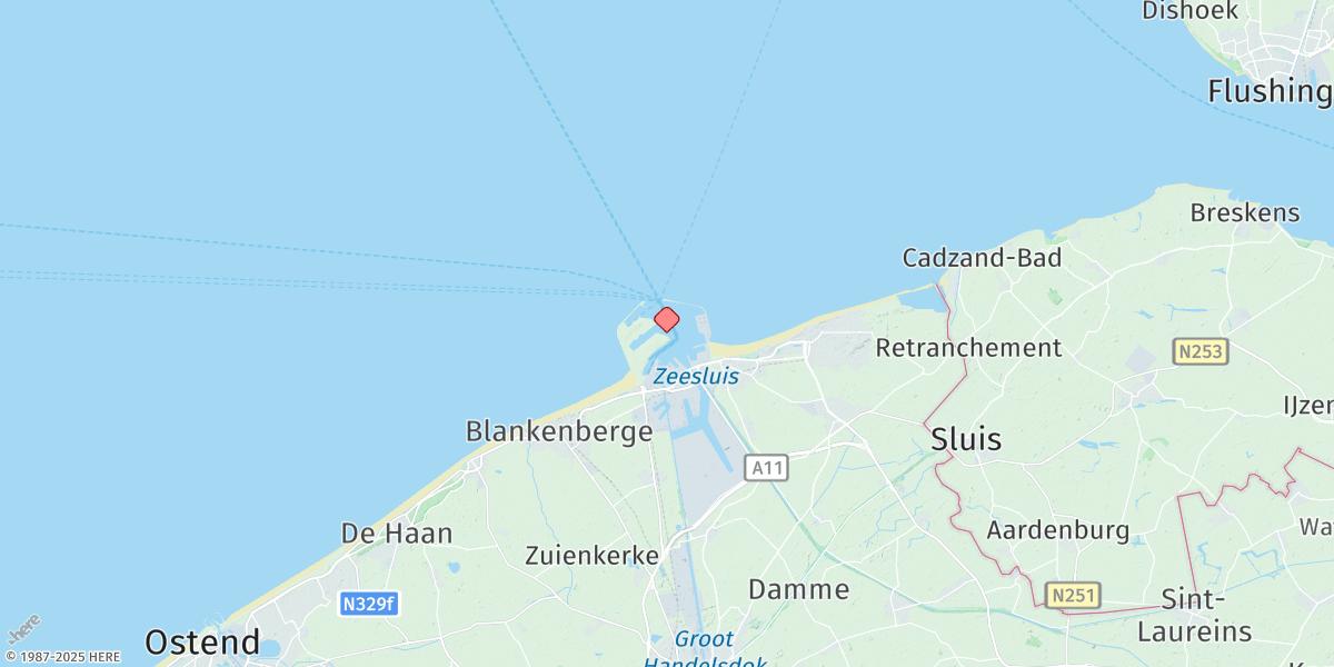 Map of Zeebrugge