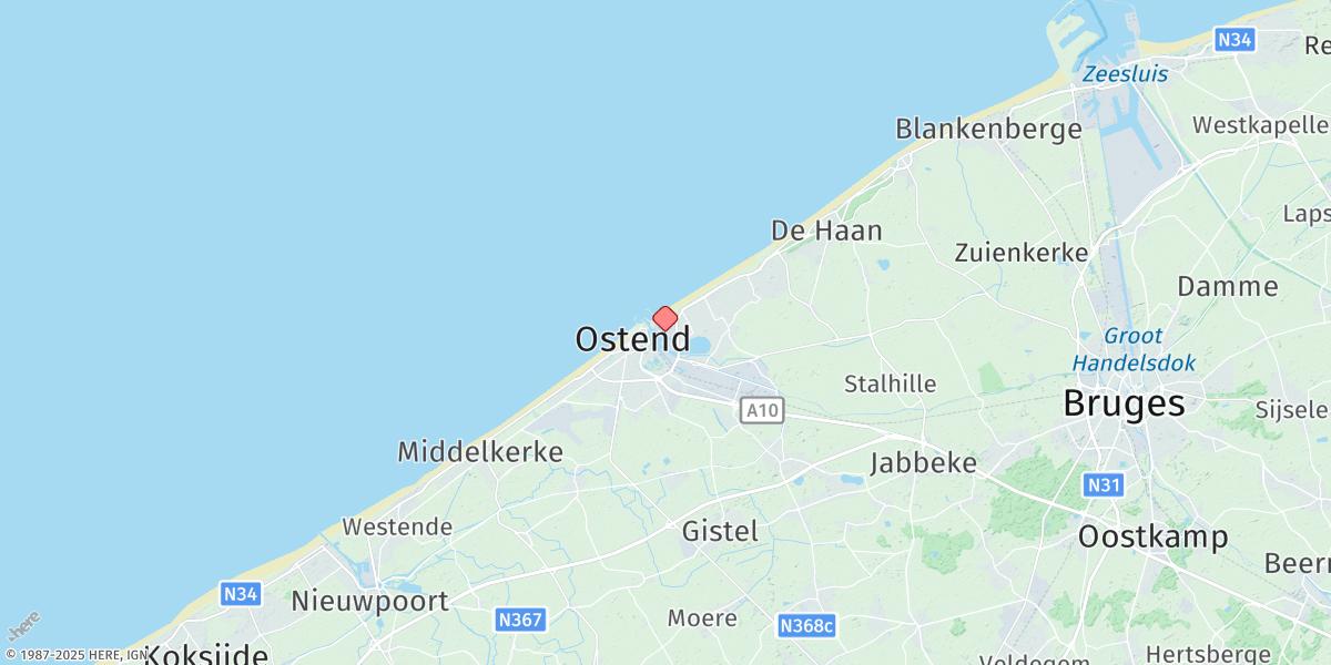Map of Oostende