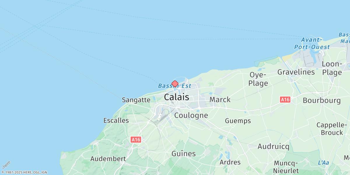 Map of Calais