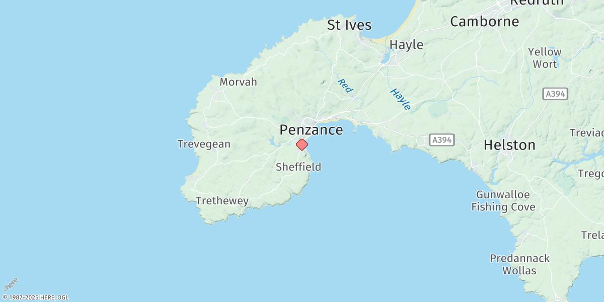 Map of Penzance (Newlyn)