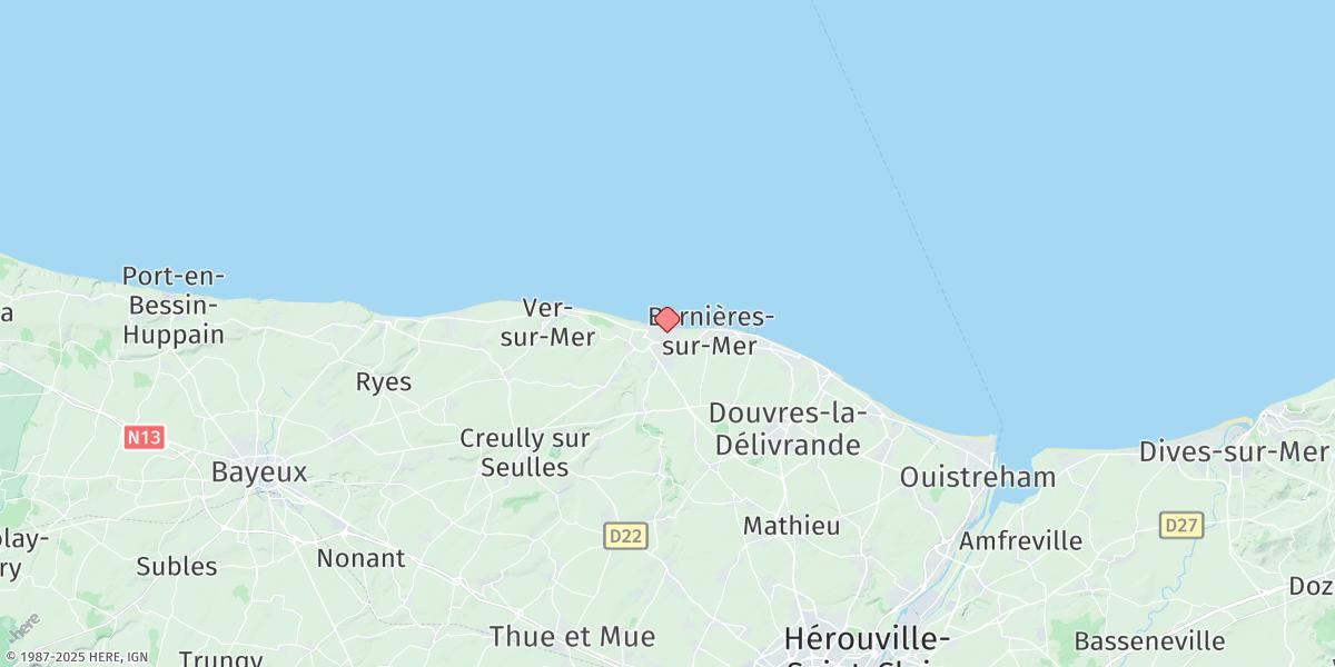 Map of Courseulles-sur-mer