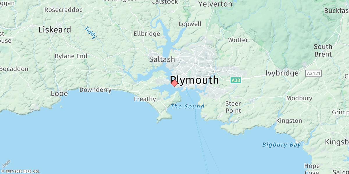 Map of Plymouth (Devonport)