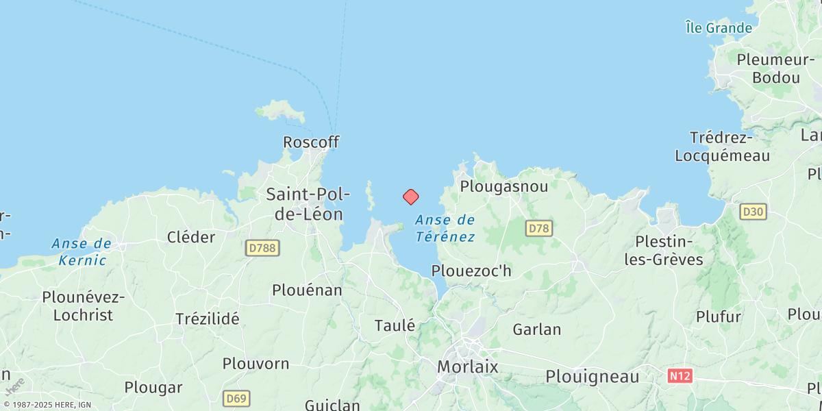 Map of Morlaix (Chateau Du Taureau)