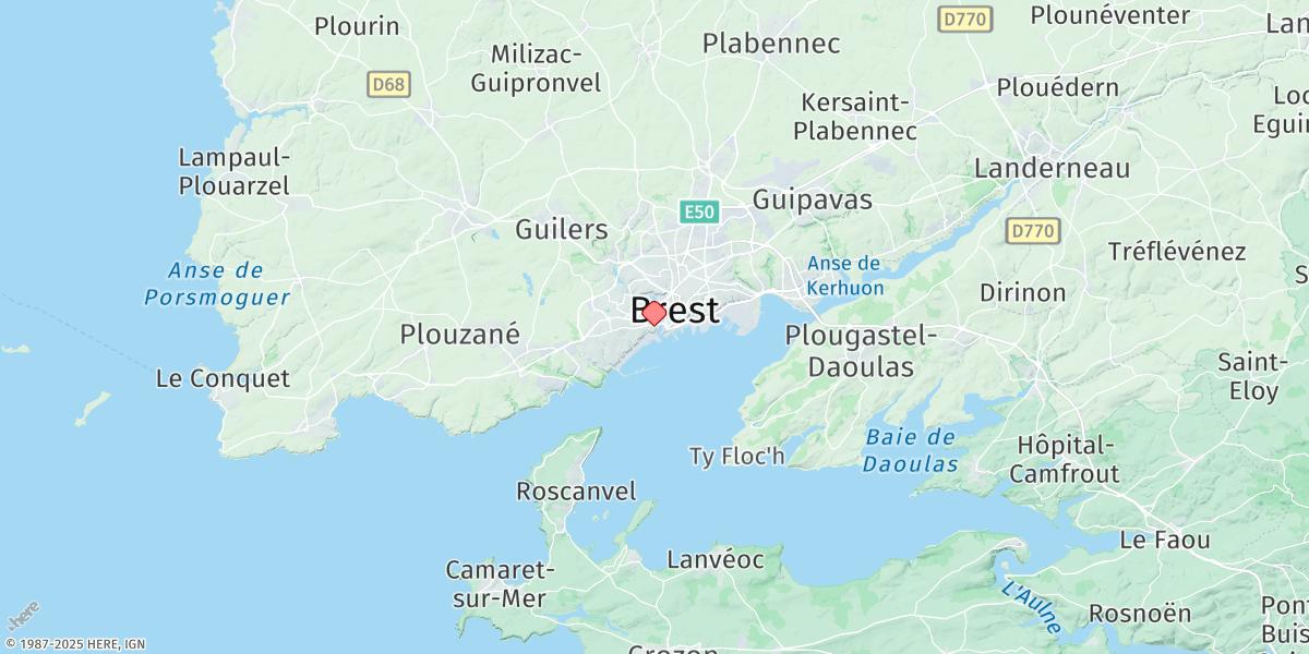 Map of Brest