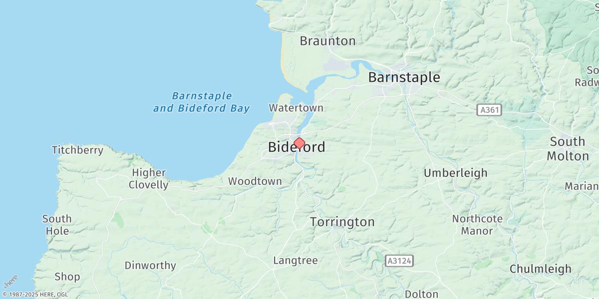 Map of Bideford