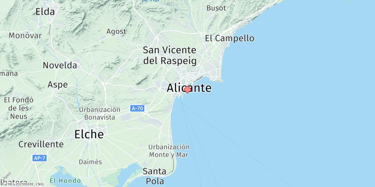 Map of Alicante
