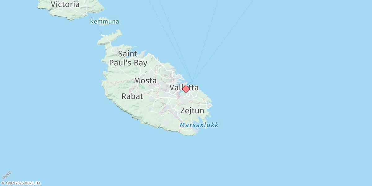 Map of Valletta