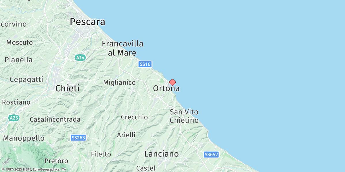 Map of Ortona