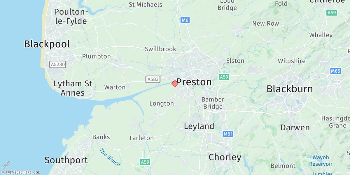 Map of Preston