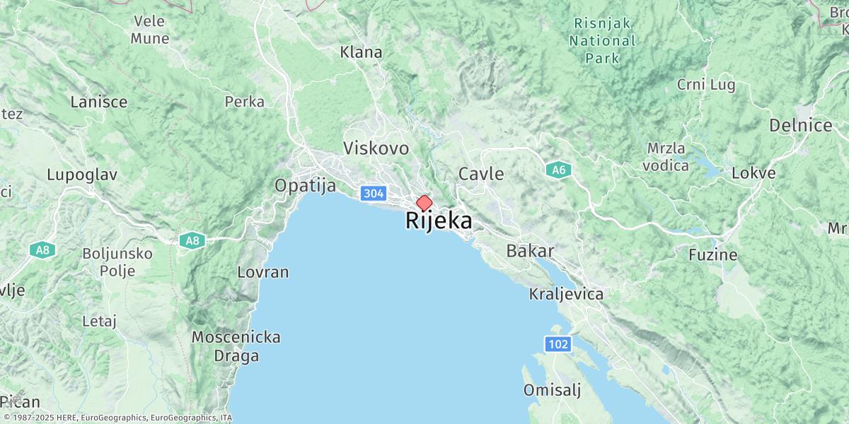 Map of Rijeka (Fiume)