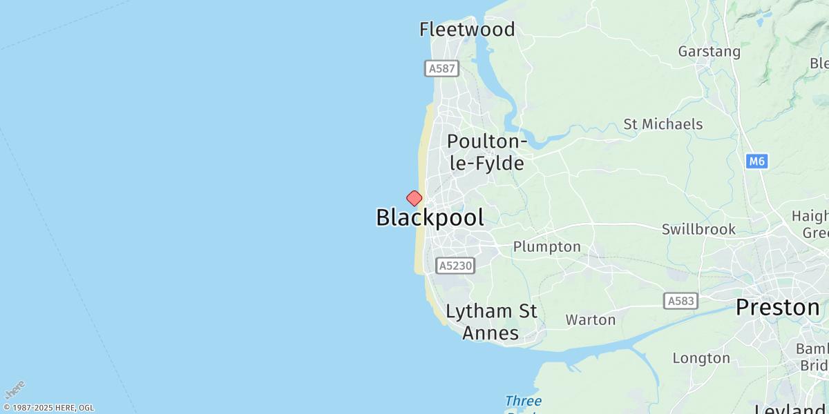 Map of Blackpool