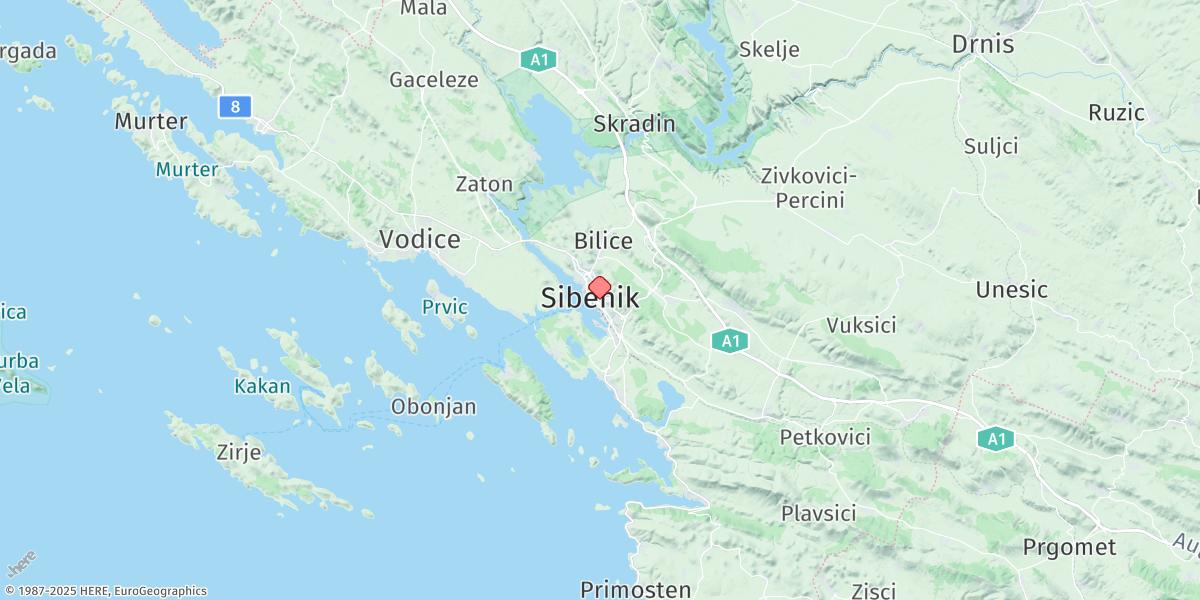 Map of Sibenik