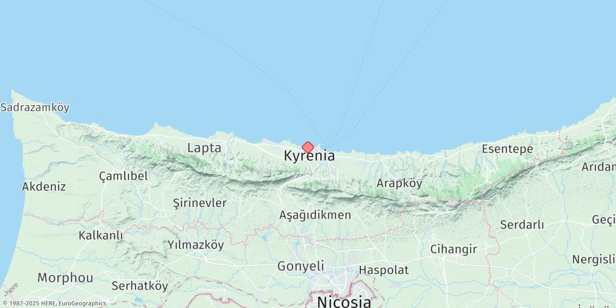 Map of Kyrenia