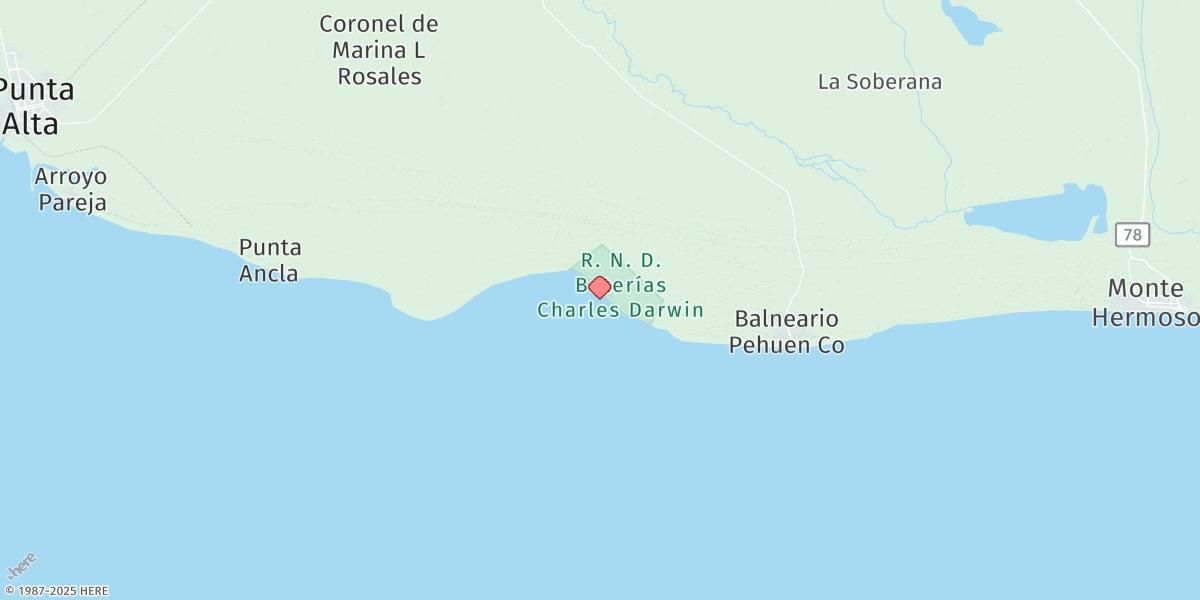Map of Monte Hermoso