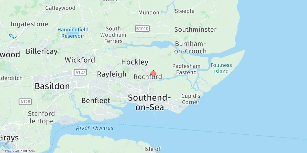 Map of Rochford