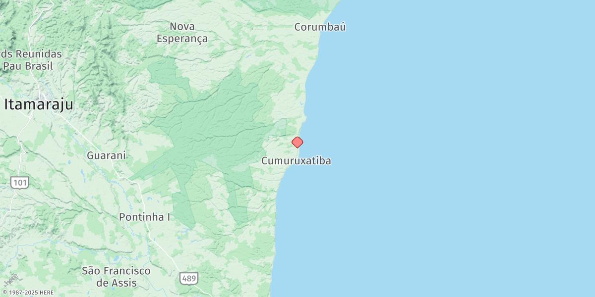 Map of Cumuruxatiba
