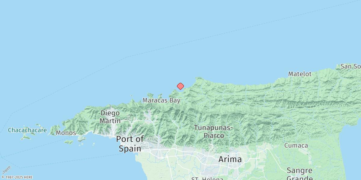 Map of Las Cuevas Bay