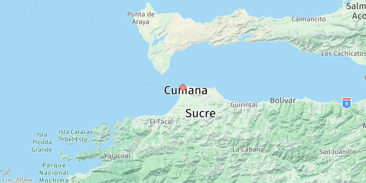 Map of Cumana