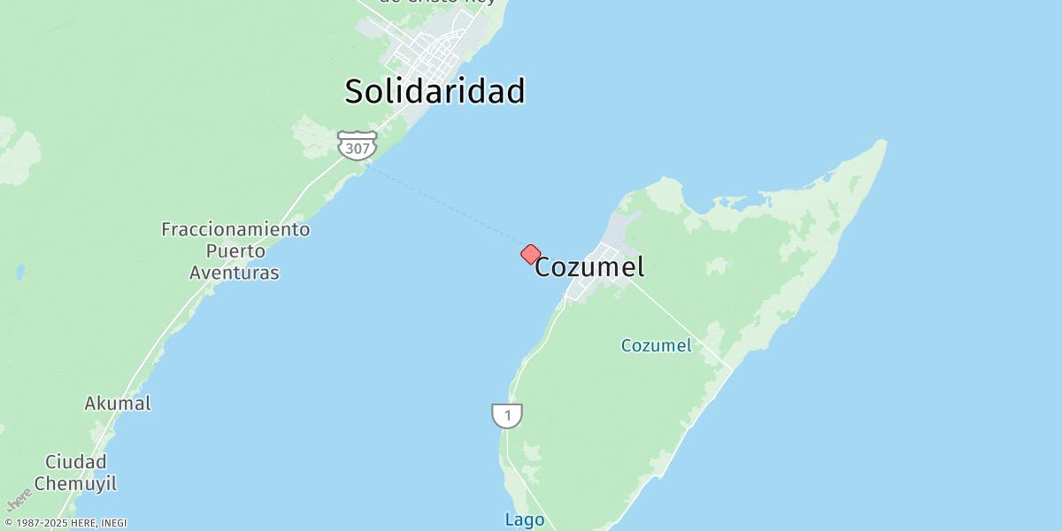 Map of Isla Cozumel