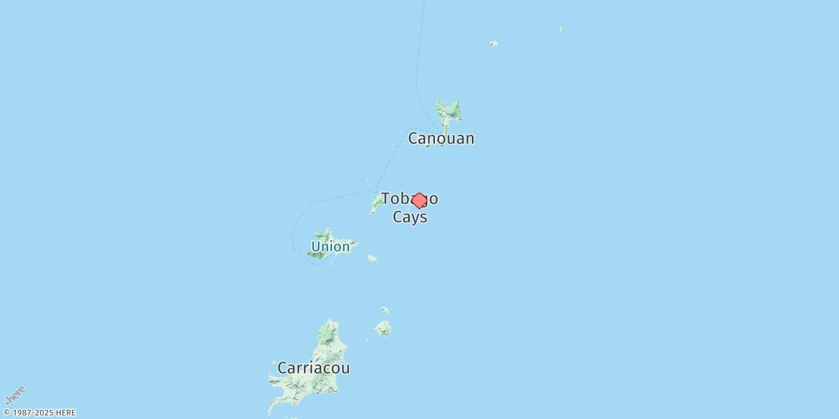 Map of Tobago Cays